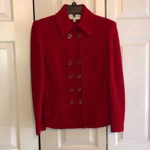 Perfect for the Holidays! Red St. John coat.